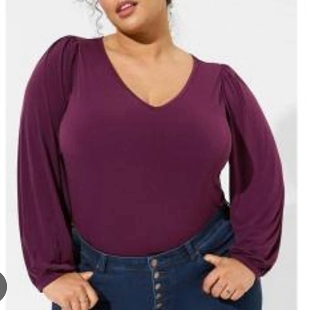 NEW Torrid V neck studio knits puff top